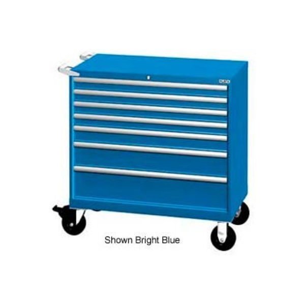 Lista International Lista 40-1/4"W Mobile Cabinet, 7 Drawers, 94 Compart - Bright Blue, Individual Lock XSHS0750-0701MBBRG